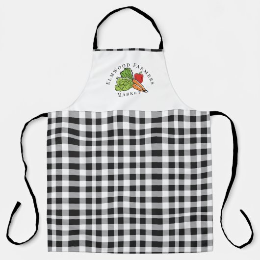 Aangepaste zwarte markt voor groenten en fruit schort (Voorkant)