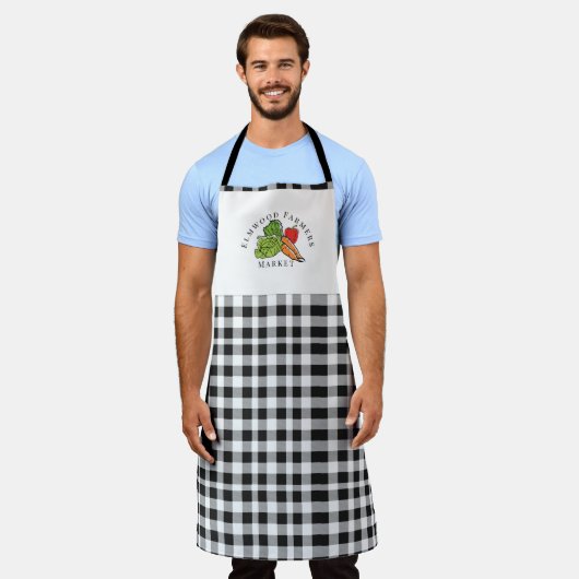 Aangepaste zwarte markt voor groenten en fruit schort (Gedragen)