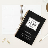 Aangepaste zwarte marmer Business Logo Employee Na Planner