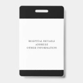 Aangepaste Zwarte Medische Ziekenhuis werknemer Fo Badge (Achterkant)