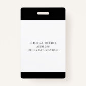 Aangepaste Zwarte Medische Ziekenhuis werknemer Fo Badge (Achterkant)