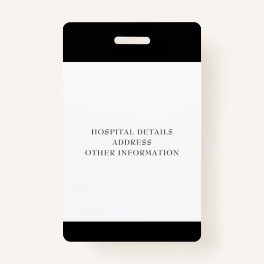 Aangepaste Zwarte Medische Ziekenhuis werknemer Fo Badge (Achterkant)