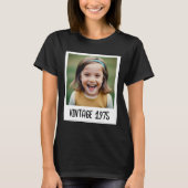 Aangepaste zwarte  mijlpaal verjaardagsfoto t-shirt (Voorkant)