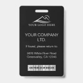 Aangepaste zwarte minimale bedrijfs werknemer foto badge (Achterkant)