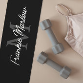 Aangepaste zwarte monogram Yoga Mat voor werkouts