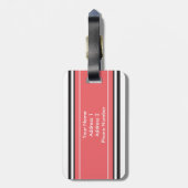 Aangepaste zwarte monogrammen bagagelabel (Achterkant verticaal)