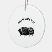 Aangepaste zwarte Muskox-illustratie Keramisch Ornament (Links)