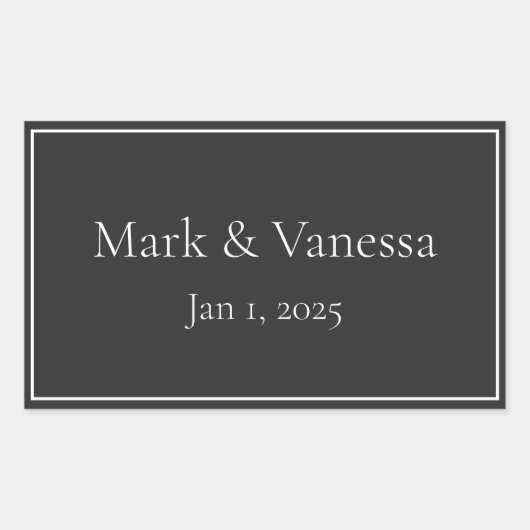 Aangepaste zwarte naam en datum Sticker (Voorkant)