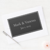 Aangepaste zwarte naam en datum Sticker (Envelop)