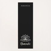 Aangepaste zwarte Namasté yoga-mat met Lotus flowe Yogamat (Voorkant)