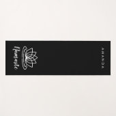 Aangepaste zwarte Namasté yoga-mat met Lotus flowe Yogamat (Voorkant (horizontaal))