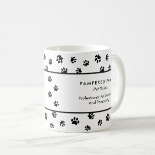 Aangepaste Zwarte Pootafdrukken Professionele Dier Koffiemok