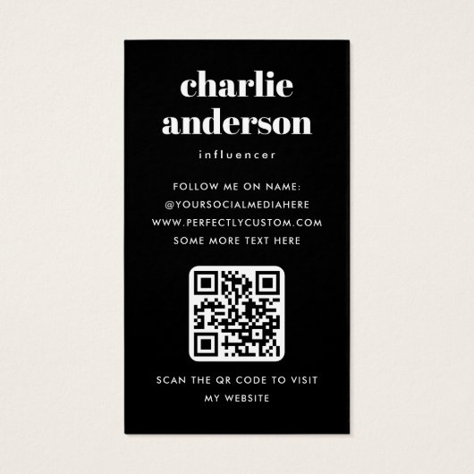 Aangepaste zwarte profielkaarten met hoofdrolspele visitekaartje (Achterkant)