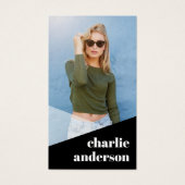 Aangepaste zwarte profielkaarten met hoofdrolspele visitekaartje (Voorkant)