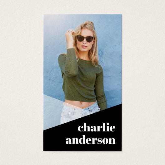 Aangepaste zwarte profielkaarten met hoofdrolspele visitekaartje (Voorkant)