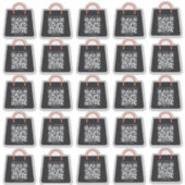 Aangepaste zwarte promotionele QR-code winkelen St Sticker (Voorkant)