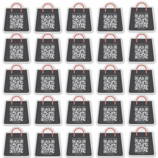Aangepaste zwarte promotionele QR-code winkelen St Sticker (Voorkant)