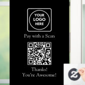 Aangepaste zwarte QR-betalingsdisplay | Contactloo Raamsticker (Huis)