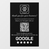 Aangepaste zwarte QR-code | Google Reviews-weergav Raamsticker (Vel)