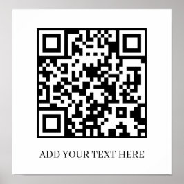 Aangepaste Zwarte QR-code | Minimalistische Tekstw Poster