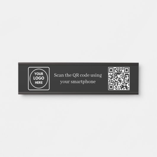 Aangepaste zwarte QR-code | Toegangscontrole-displ Deurbordje (Voorkant)