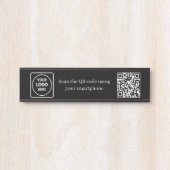Aangepaste zwarte QR-code | Toegangscontrole-displ Deurbordje (Voorkant)