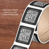 Aangepaste Zwarte QR Code Zakelijk Vierkante Sticker