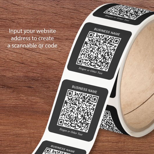Aangepaste Zwarte QR Code Zakelijk Vierkante Sticker