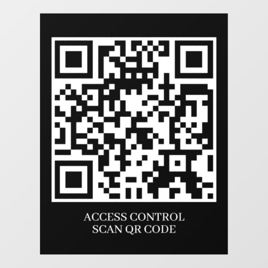 Aangepaste Zwarte QR-toegangsdisplay | Deurvergren Raamsticker (Vel)