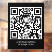Aangepaste Zwarte QR-toegangsdisplay | Deurvergren Raamsticker (Vel 2)