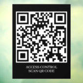 Aangepaste Zwarte QR-toegangsdisplay | Deurvergren Raamsticker (Vel 3)