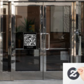 Aangepaste Zwarte QR-toegangsdisplay | Deurvergren Raamsticker (Kantoordeur)