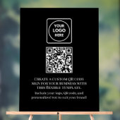 Aangepaste Zwarte QR | Zakelijk Logo Professioneel Acryl Bord (Neutraal)