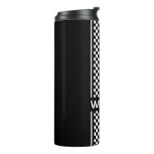 Aangepaste zwarte race sportstreep thermosbeker (Gedraaid links)