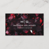 Aangepaste Zwarte Rode Diamant Abstract Profession Visitekaartje (Voorkant)