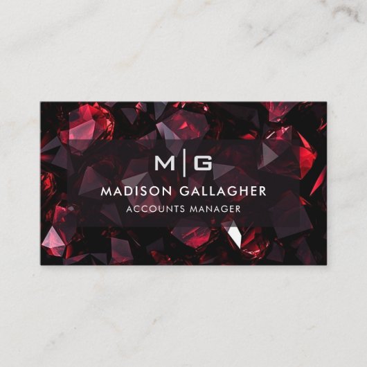 Aangepaste Zwarte Rode Diamant Abstract Profession Visitekaartje (Voorkant)
