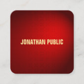 Aangepaste zwarte rode Sjabloon legante zijde Vierkante Visitekaartje (Voorkant)