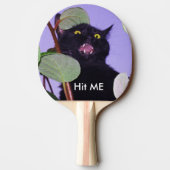 Aangepaste zwarte rode zwarte kat tafeltennisbatje (Achterkant)