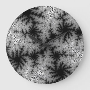 Aangepaste zwarte rokerspiegel Grote ronde wandklo Klok