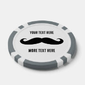 Aangepaste zwarte snor poker chip golfbal markers (Enkel)