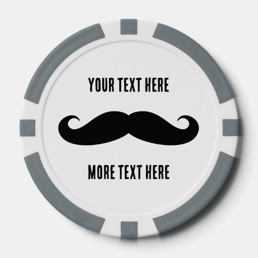 Aangepaste zwarte snor poker chip golfbal markers (Voorkant)
