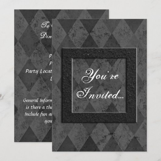 Aangepaste zwarte-speelstijluitnodigingen kaart (Voorkant / Achterkant)