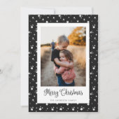 Aangepaste zwarte sterren Foto Merry-kerstkaarten Feestdagenkaart (Voorkant)