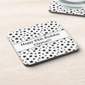 Aangepaste zwarte sterren met bericht verjaardagsf bier onderzetter (Linkerzijde)