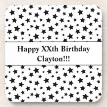 Aangepaste zwarte sterren met bericht verjaardagsf