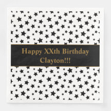 Aangepaste zwarte sterren met bericht verjaardagsf