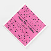 Aangepaste zwarte sterren met bericht verjaardagsf servet (Hoek)