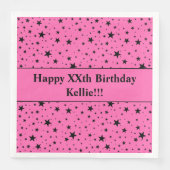 Aangepaste zwarte sterren met bericht verjaardagsf servet (Voorkant)
