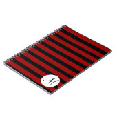 Aangepaste zwarte streepjes op monogram Initiaal Notitieboek (Linkerzijde)