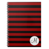 Aangepaste zwarte streepjes op monogram Initiaal Notitieboek (Voorkant)